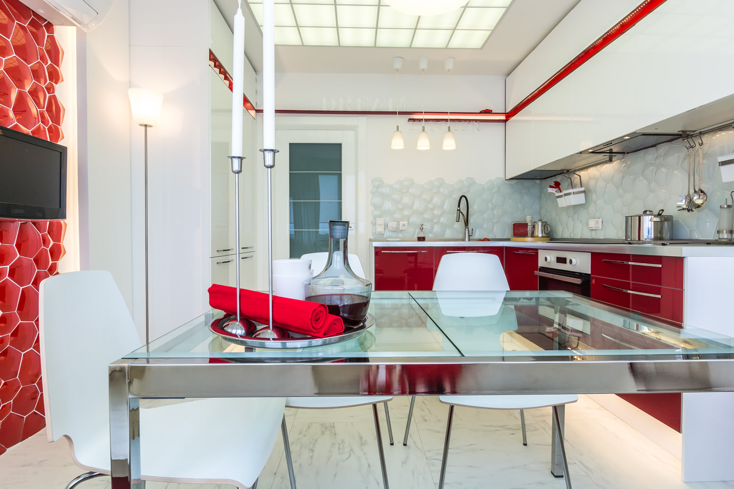 Красная Кухня В Интерьере Квартиры Фото