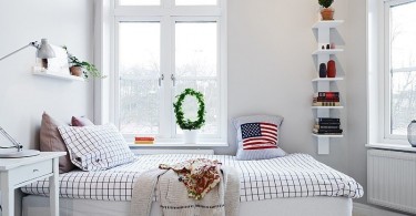 Интерьер маленькой спальни в белом цвете
