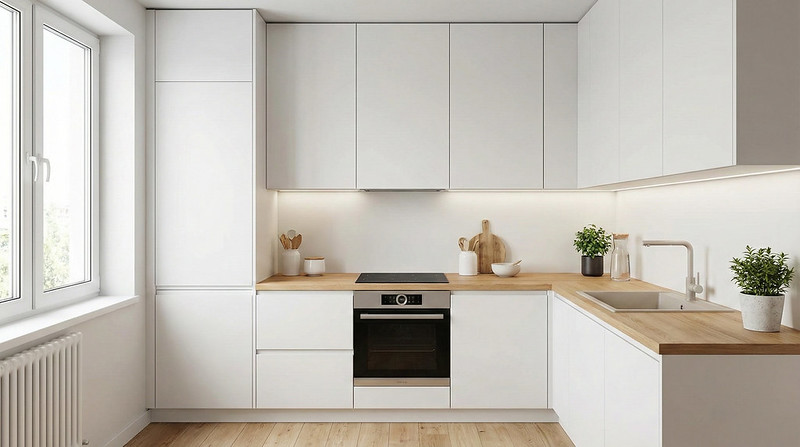 современные стили маленькой кухни