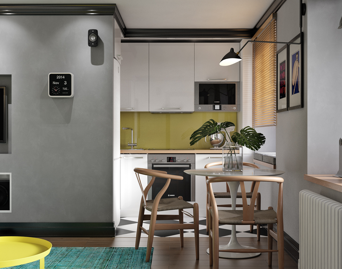 Современный дизайн интерьера маленькой квартиры