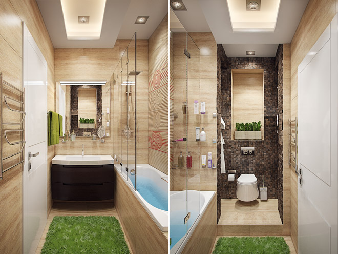 Дизайн интерьера маленькой ванны