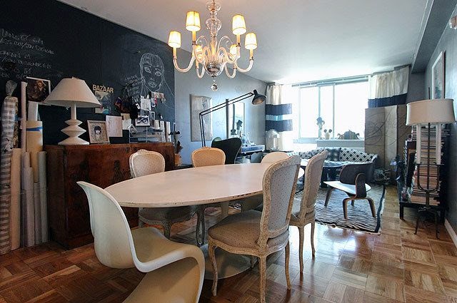 Интерьер столовой в нью-йоркской квартире