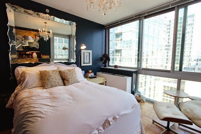 Интерьер спальни в нью-йоркской квартире