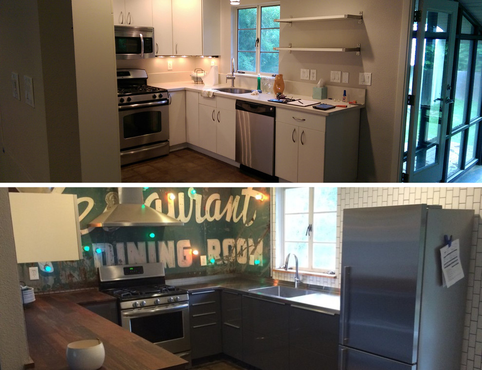 Интерьер маленькой кухни до и после ремонта