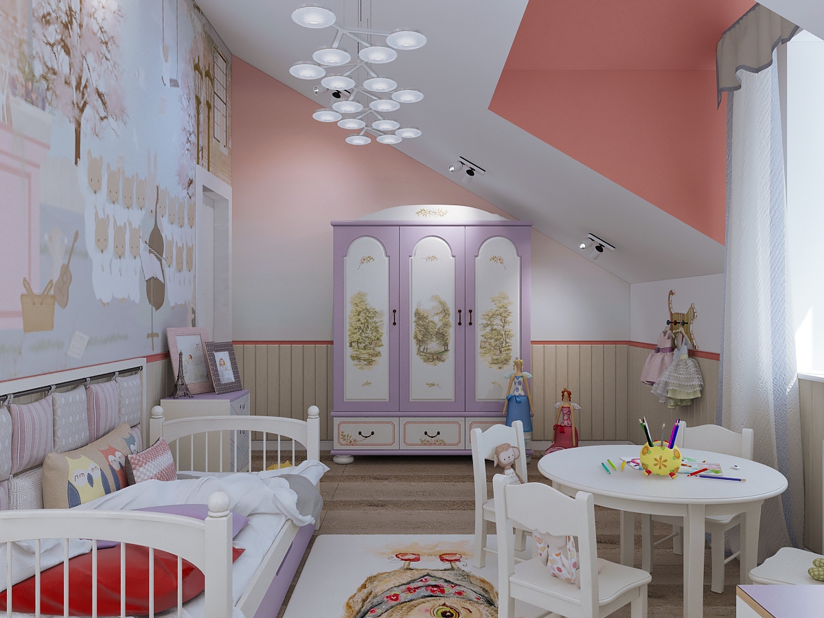 Красивый дизайн маленькой детской комнаты