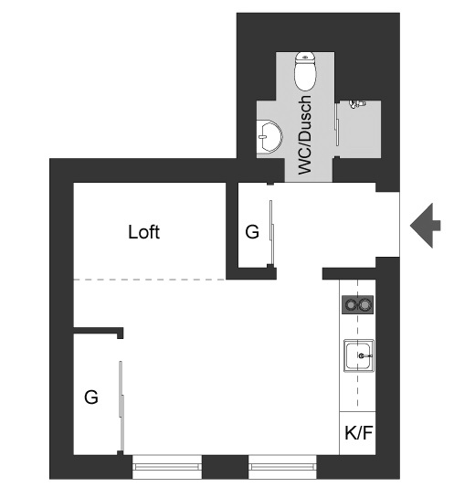 Дизайн интерьера квартиры 22 квадратных метра в скандинавском стиле