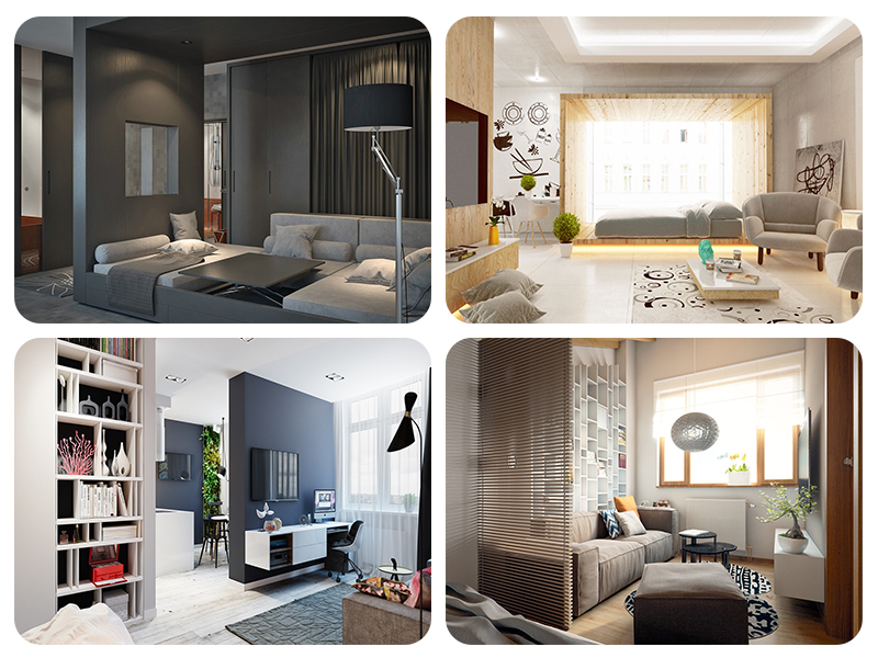 Дизайн-проекты для квартир-студий площадью 26 кв.м.