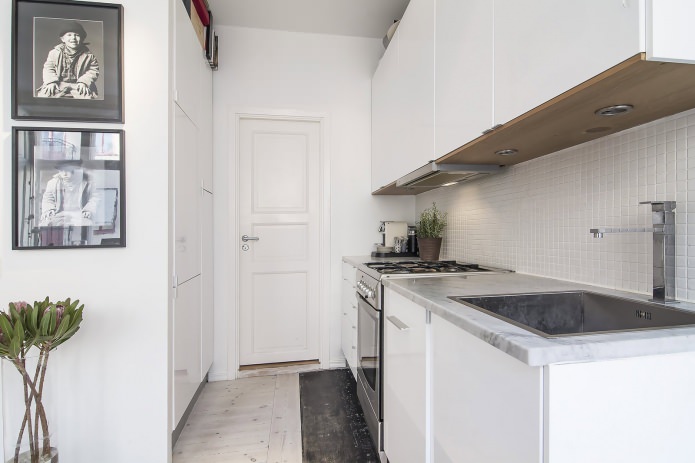 Кухня квартиры-студии в скандинавском стиле