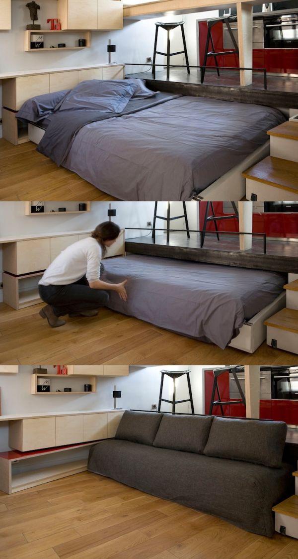 Потайная кровать с выдвижным механизмом
