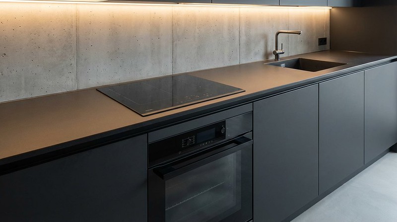 темный кухонный гарнитур